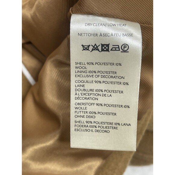 Anthropologie Maeve Ultra Cropped Trench Coat Honey Preppy Retro Size XL NWT - Picture 10 of 10